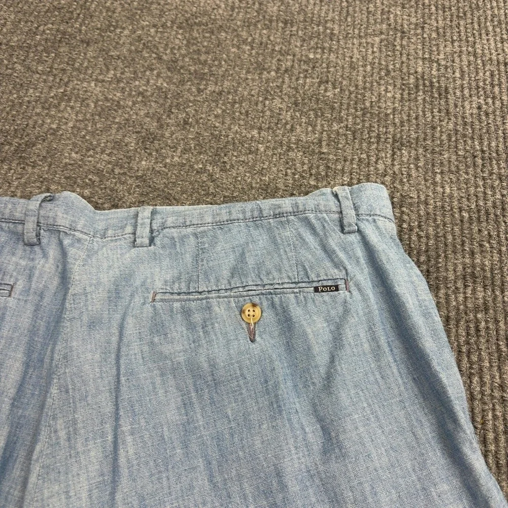 Polo Ralph Lauren Shorts Mens 35 Blue Cotton Chambray‎ Denim Casual Preppy